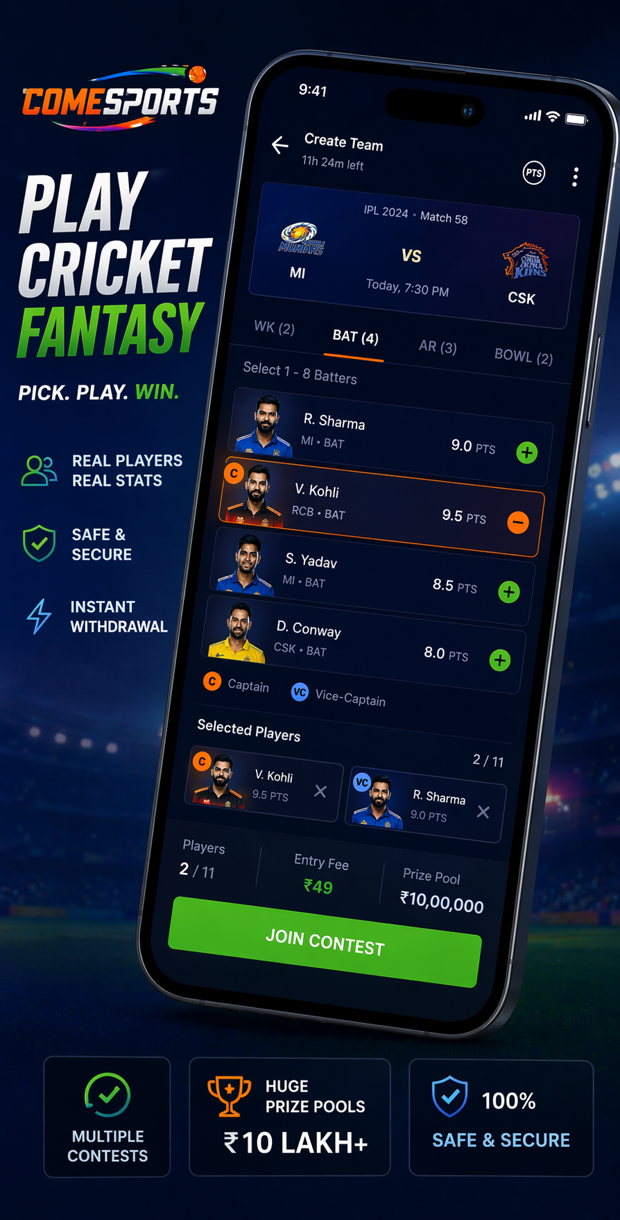 Cricket App Download cricket fantasy visual